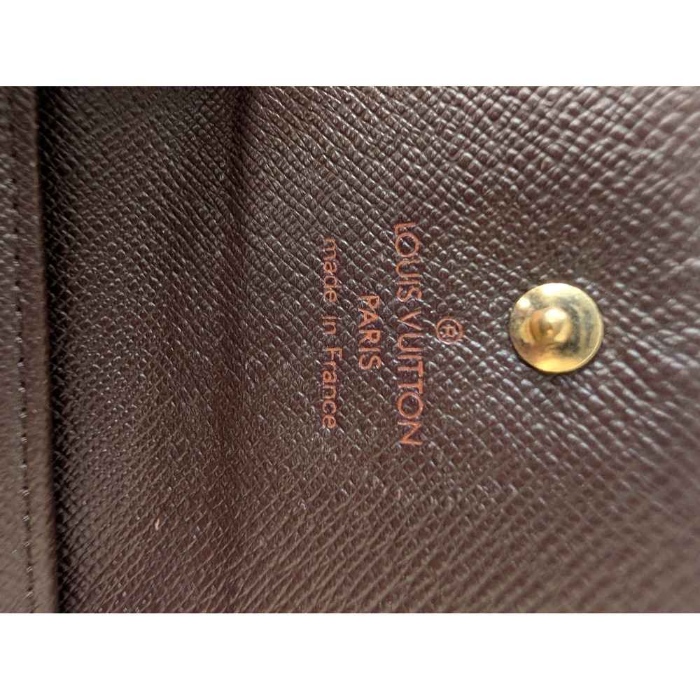 AUTHENTICATED LOUIS VUITTON DAMIER EBENE COMPACT TRIFOLD WALLET WITH COA - Picture 9 of 13